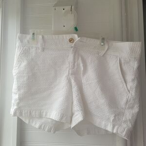 Lilly Pulitzer White Textured Bermuda Shorts